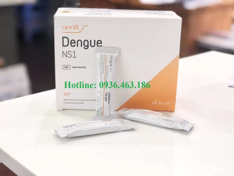 Kit chuẩn đoán nhanh bệnh sốt xuất huyết Dengue NS1 [Hãng Wellbio- Hàn Quốc]