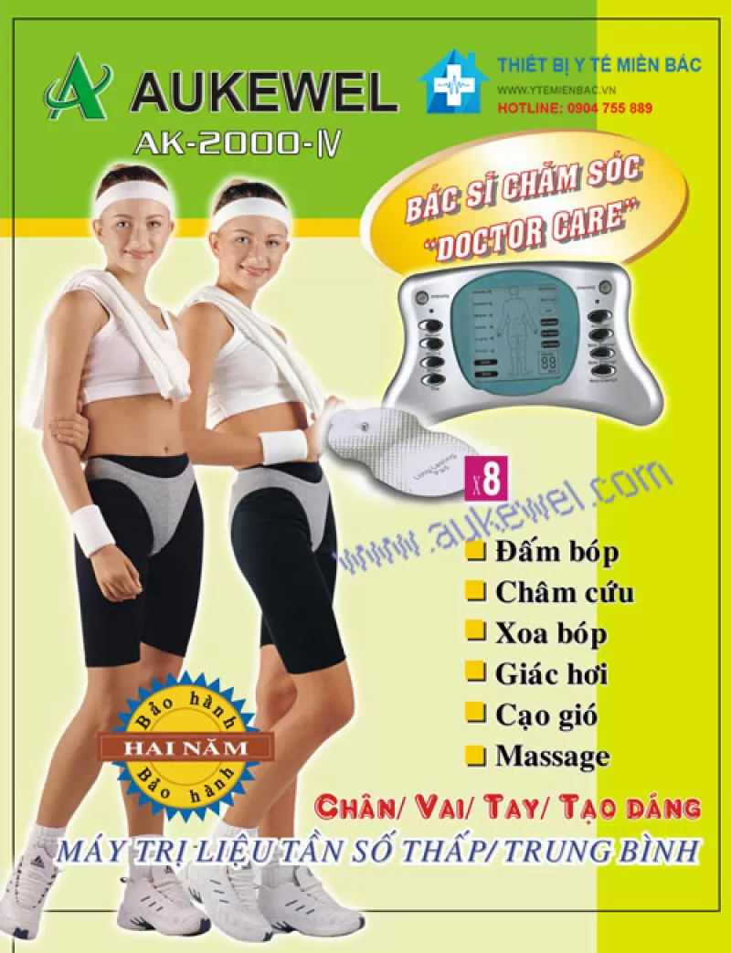 Máy điện xung Aukewel AK-2000-IV 8 miếng
