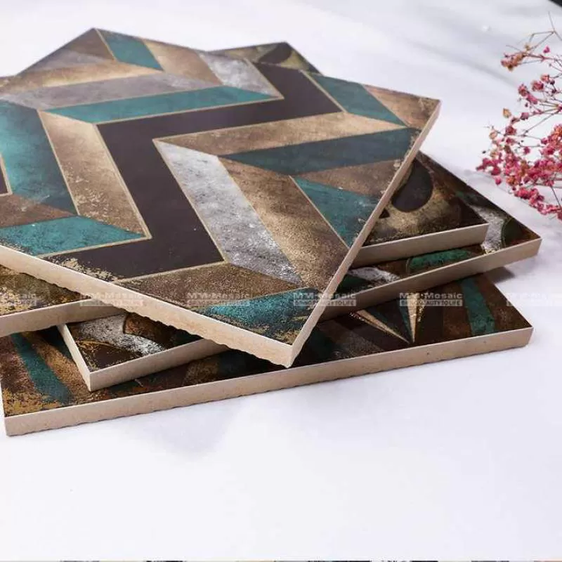 8x8 Anti-slip Glazed Ceramic Handmade Floor Tiles Moroccan For Kitchen Backsplash Interior Wall Accent Wholesale Project 