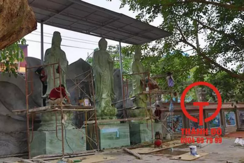 Tượng Tây Phương Tam Thánh đá xanh