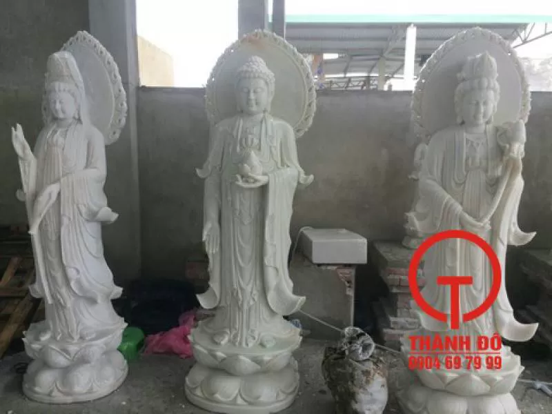 Tượng Tây Phương Tam Thánh bằng đá trắng