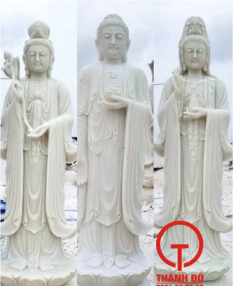 Tượng Tây Phương Tam Thánh đá cẩm thạch