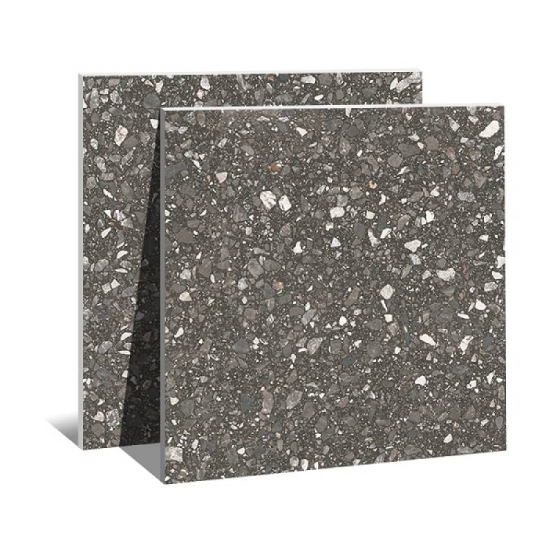 Gạch lát nền hạt Terrazzo 600x600mm 6F036 màu đen