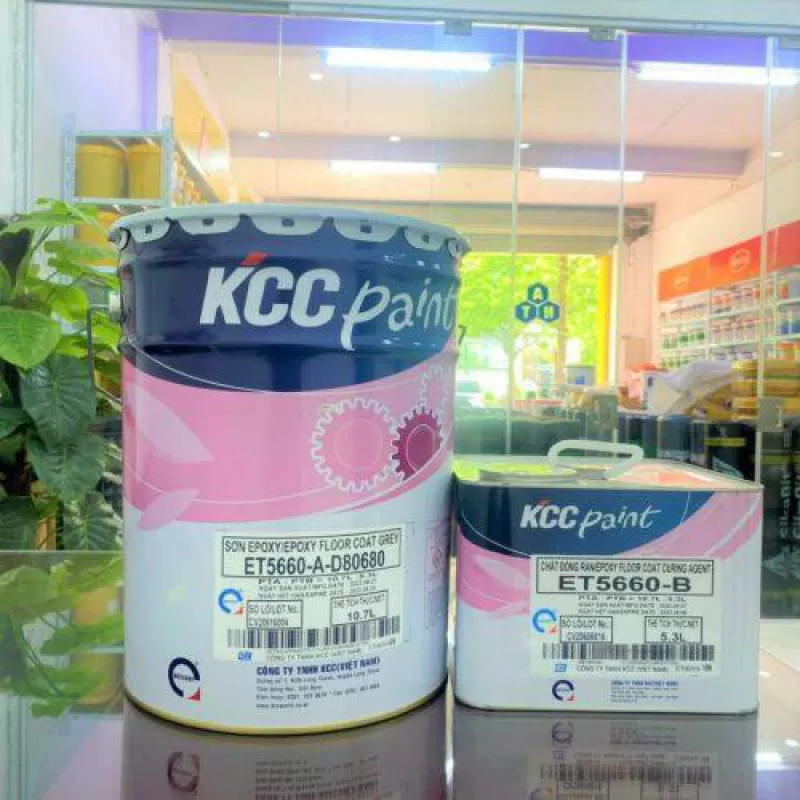 Sơn Epoxy KCC ET5660- grey- Màu xám hệ lăn 16L