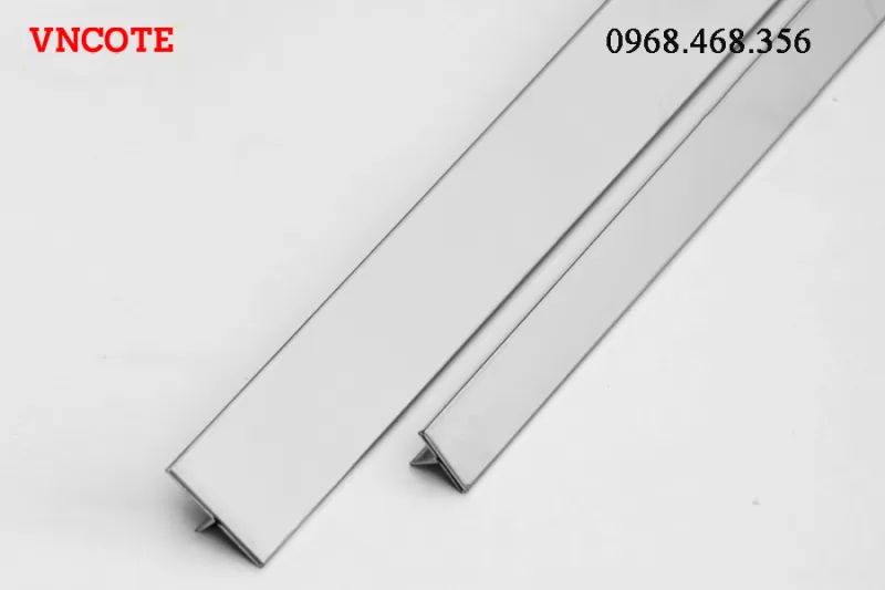 Nẹp inox chữ T10 màu trắng bóng
