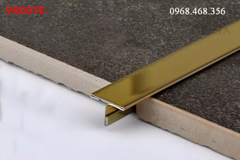 Nẹp inox chữ T15 màu vàng bóng