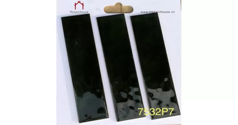 Gạch Thẻ Gợn Sóng 75x300 Màu Đen 7532P7