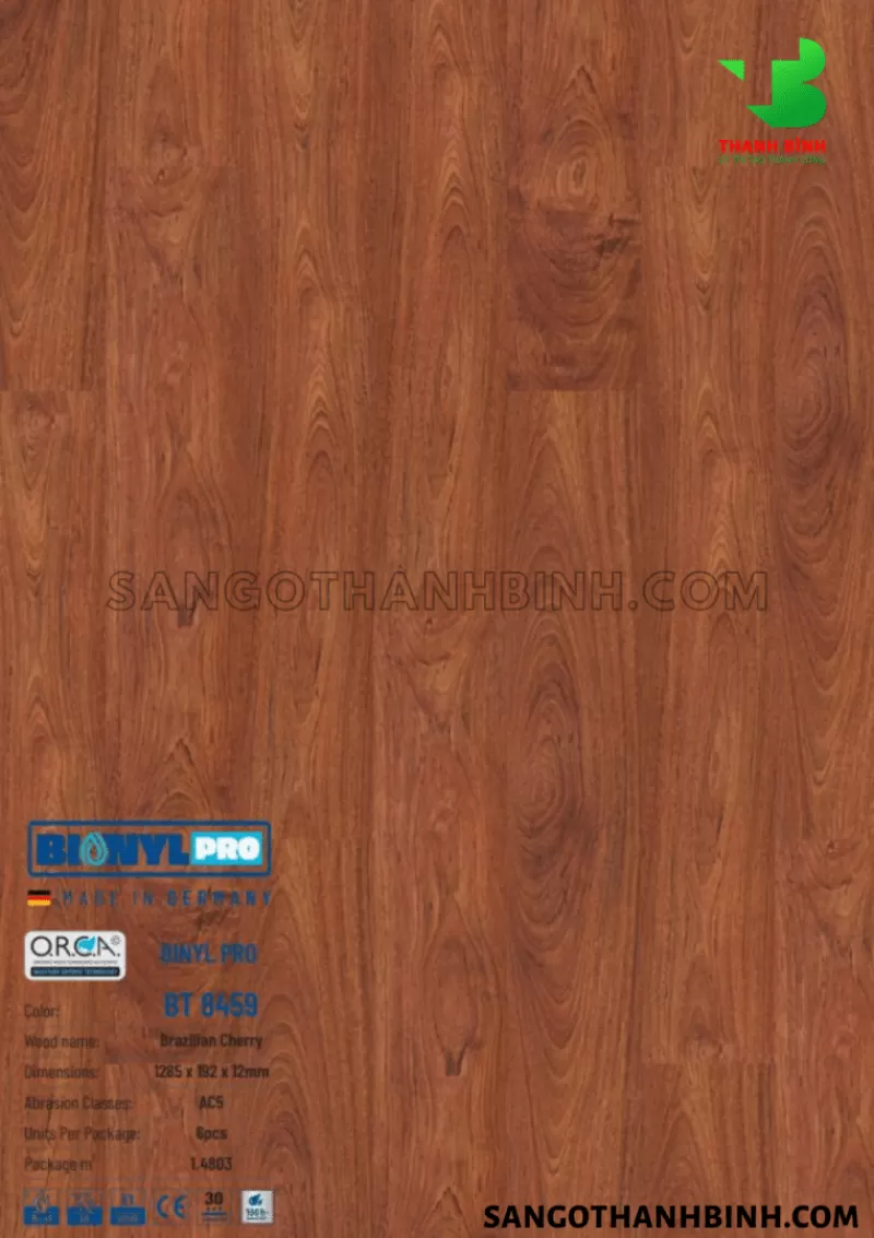 Sàn gỗ Binyl Pro 12mm Mã BT 8459