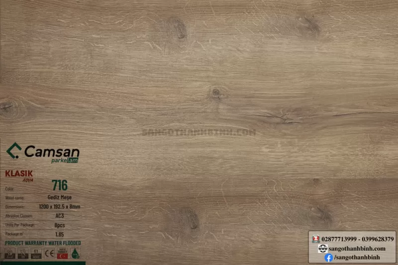 Sàn gỗ Camsan Klasik Aqua mã 716