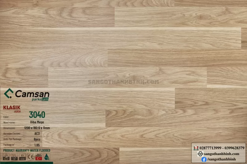Sàn gỗ Camsan Klasik Aqua mã 3040