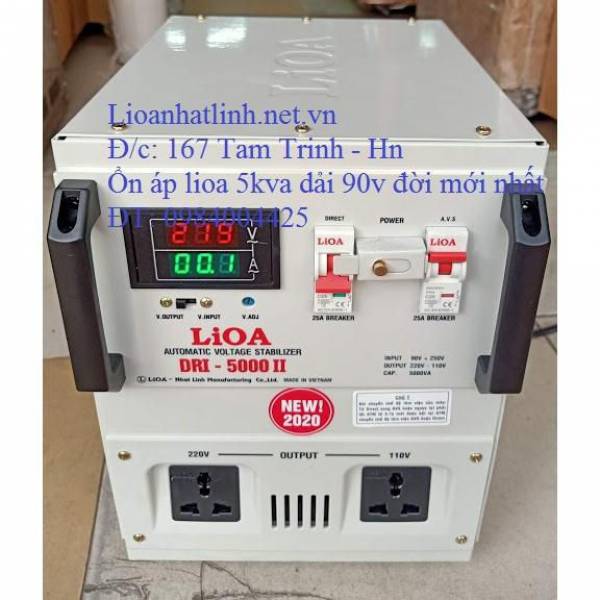 ỔN ÁP LIOA 5KVA - 5KW DRI - 5000 II ĐỜI MỚI NHẤT 2022 - 2023 DÂY ĐỒNG 100