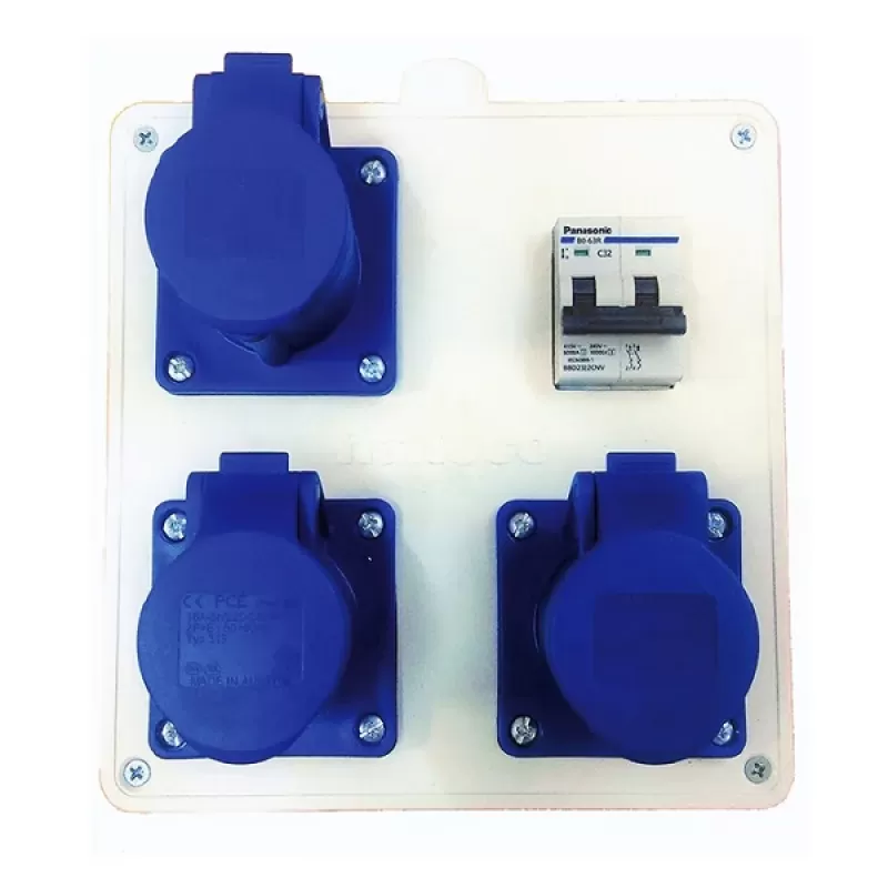Bộ tủ điện phân phối IP44 PCE NDB313-232 1 MCB 2P 32A, 3 ổ cắm 3P 16A