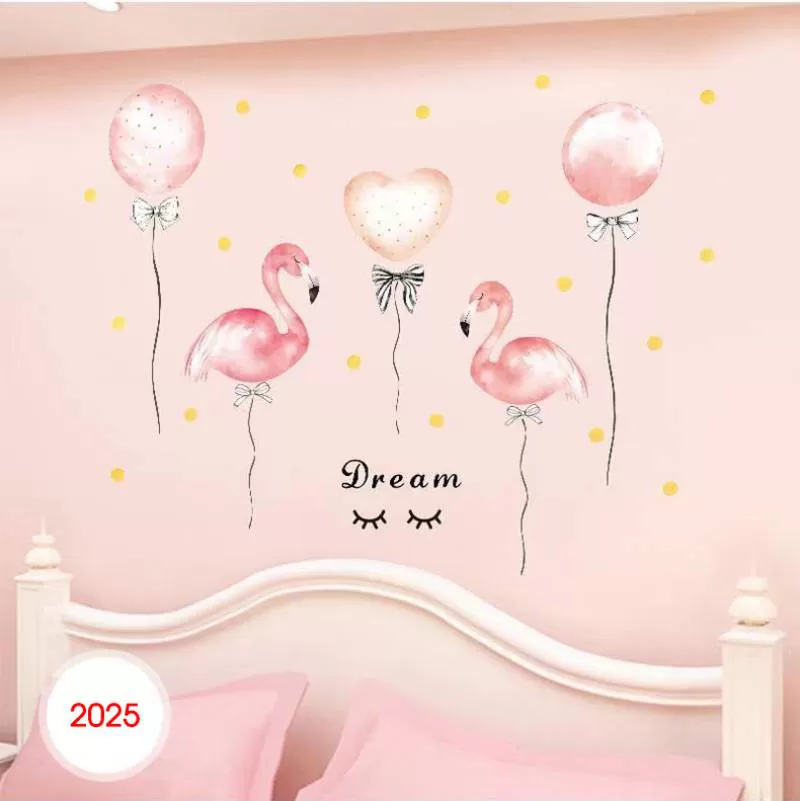 Decal Dán Tường Đôi Hồng Hạc Tình Yêu