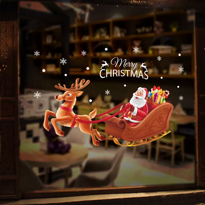 Decal Noel – Ông Già Noel Đi Phát Quà – DGS80
