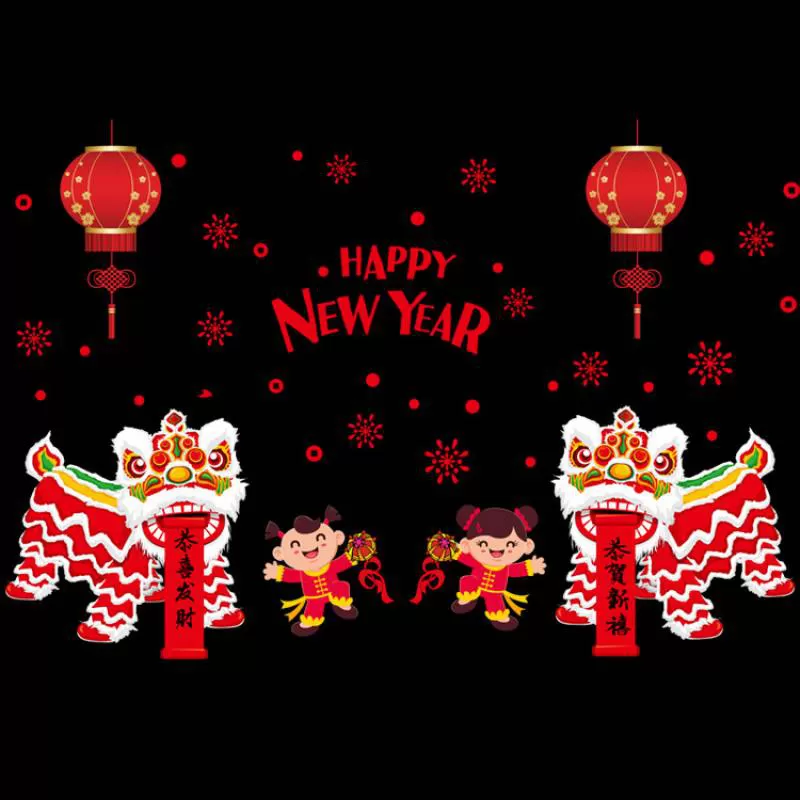 Decal Tết Múa Lân