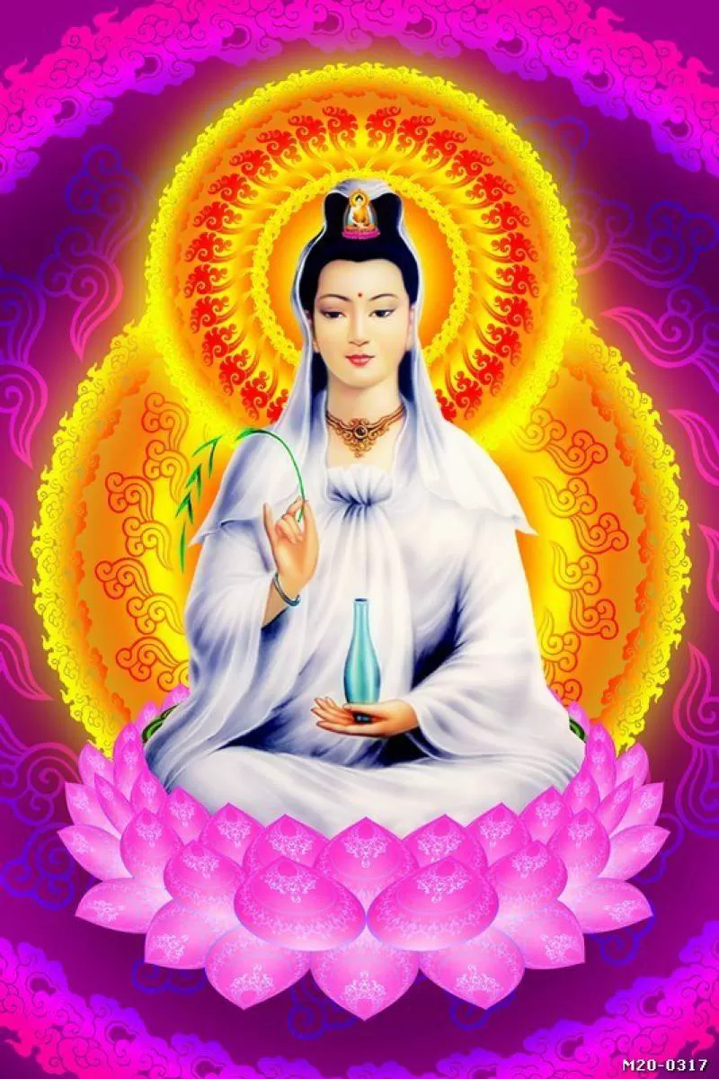 Tranh dán tường phòng thờ - Quan Thế Âm 