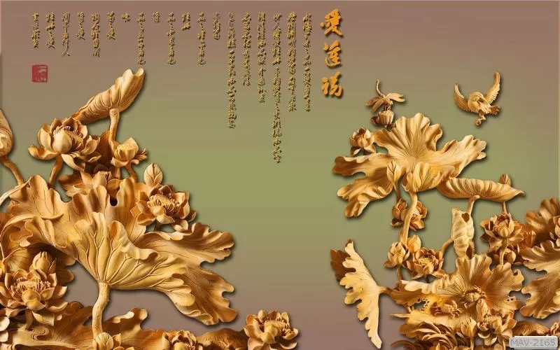 Tranh dán tường phòng thờ - Tranh gỗ