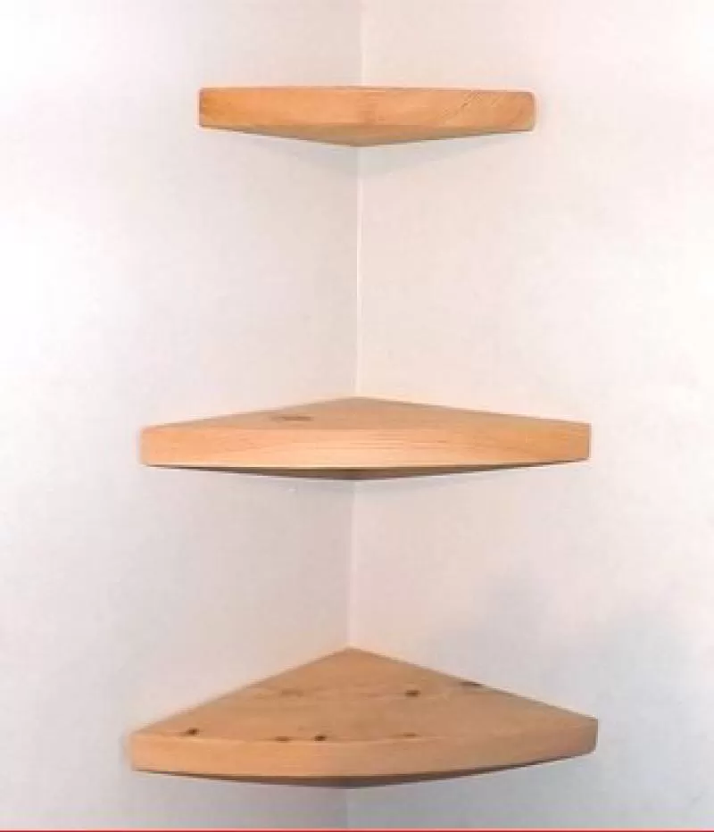 Kệ góc 90 gỗ tự nhiên treo tường