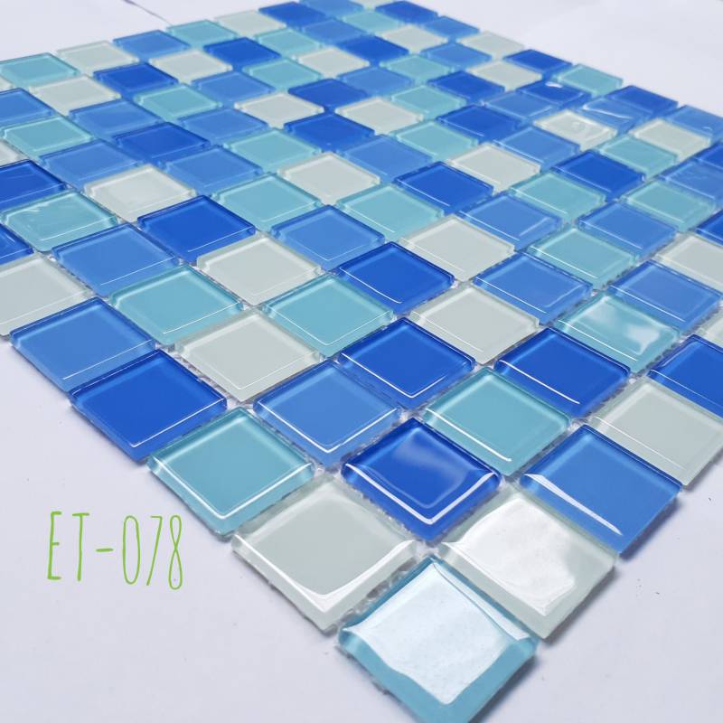 Gạch mosaic thủy tinh ốp lát trang trí 25*25*3.8mm trộn màu ET-078