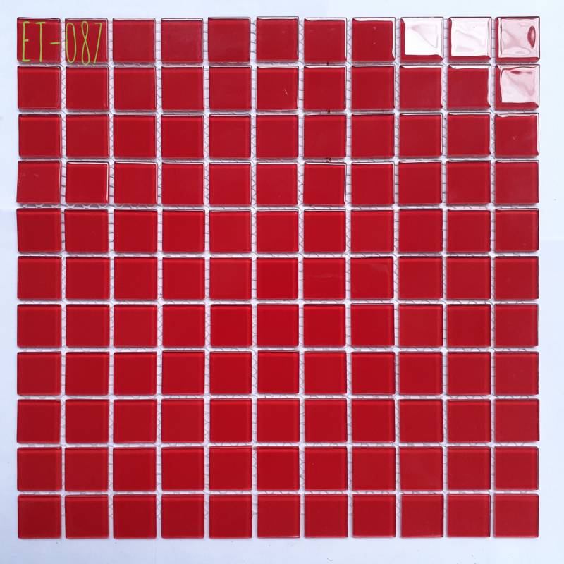 Gạch mosaic thủy tinh ốp lát trang trí 25*25*3.8mm đơn màu ET-087