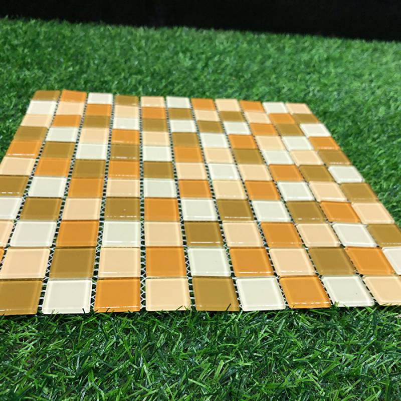 Gạch mosaic thủy tinh ốp lát trang trí 25*25*3.8mm trộn màu ET-074