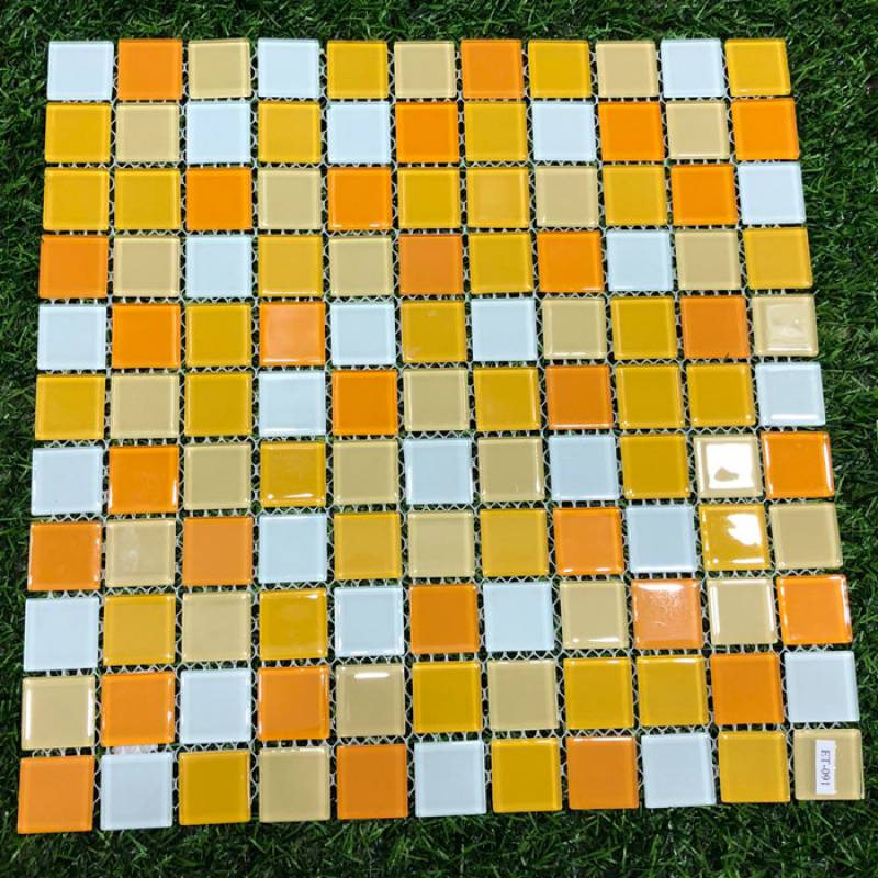 Gạch mosaic thủy tinh ốp lát trang trí 25*25*3.8mm trộn màu ET-090