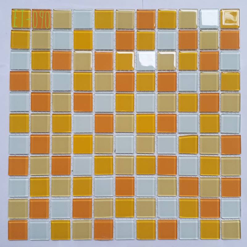 Gạch mosaic thủy tinh ốp lát trang trí 25*25*3.8mm trộn màu ET-090