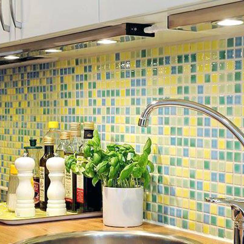 Gạch mosaic thủy tinh ốp lát trang trí 25*25*3.8mm trộn màu ET-095