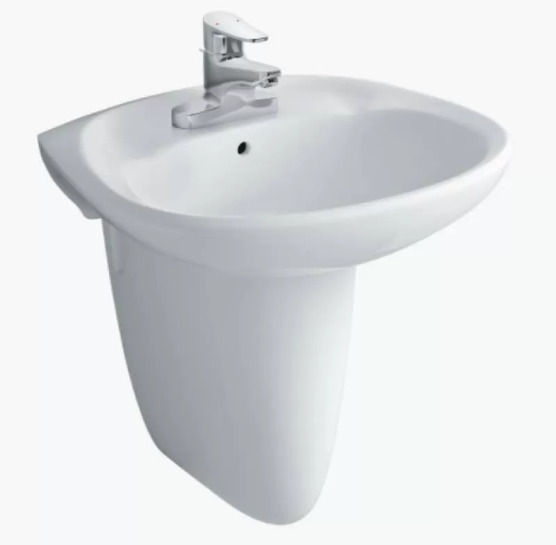 LAVABO INAX TRẮNG L284V+CHÂN NGẮN L284VC-CODE 103718