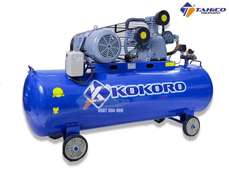 Máy nén khí 2 cấp cho tiệm rửa ô tô 2 cầu nâng 1 trụ Kokoro 7,5HP