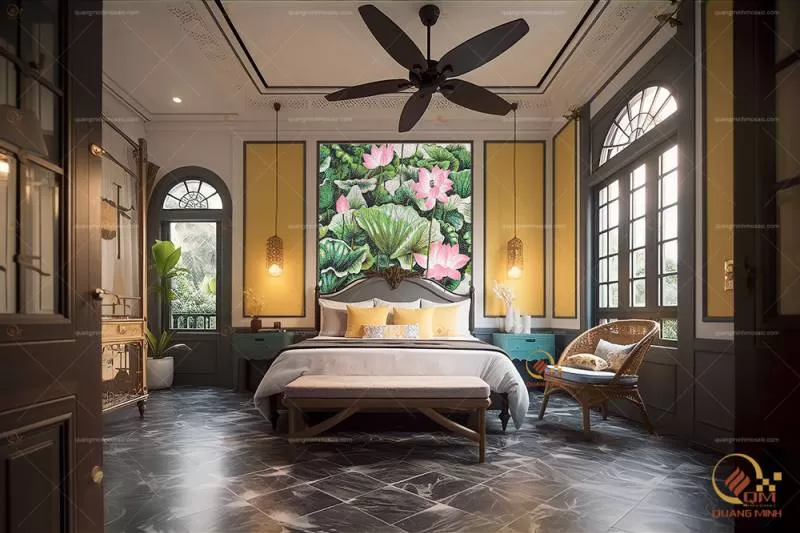 Tranh Mosaic Gốm Sen Hồng Liên QM-SHL02