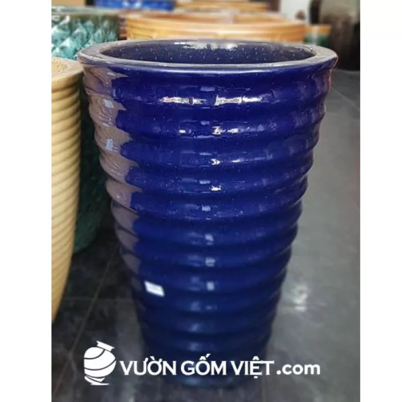 Chậu nón cụt vân tròn 