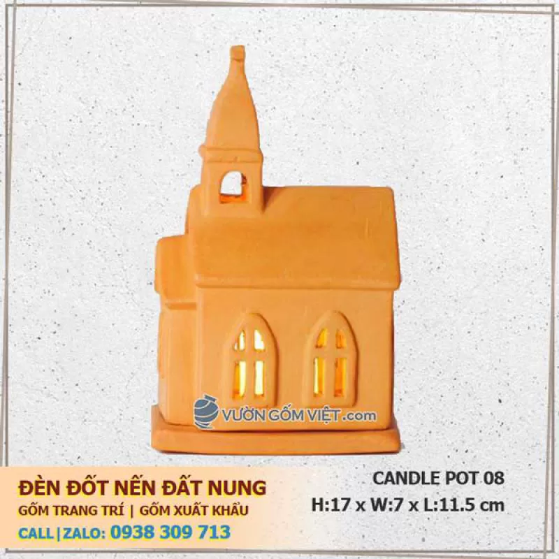 Đèn nến trang trí nhà thờ 08 Đèn đốt nến Terracotta