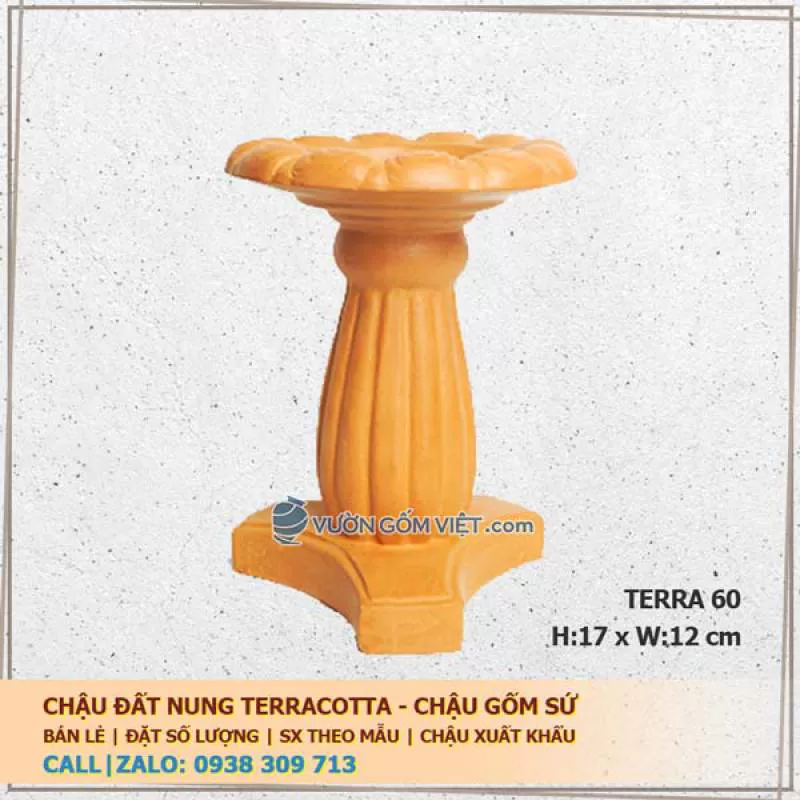 Đế đôn chậu cây đất nung terracotta 60 