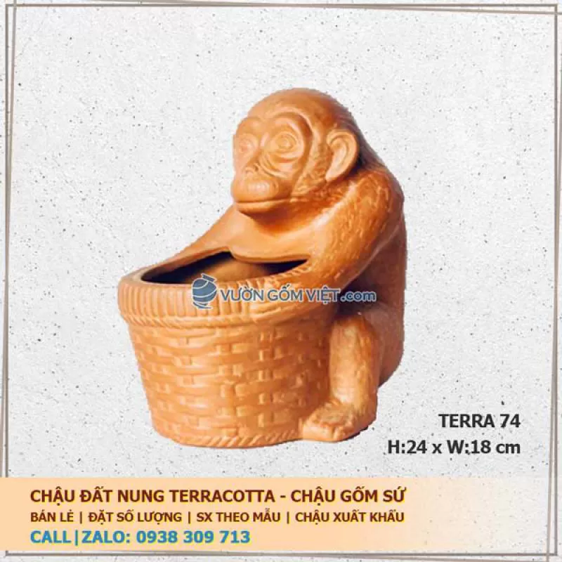 Chậu gốm trồng cây hình thú 74