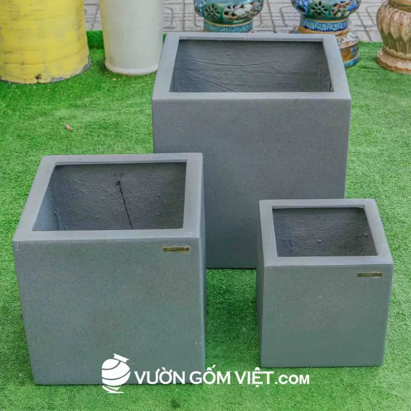 Chậu Vuông Xám