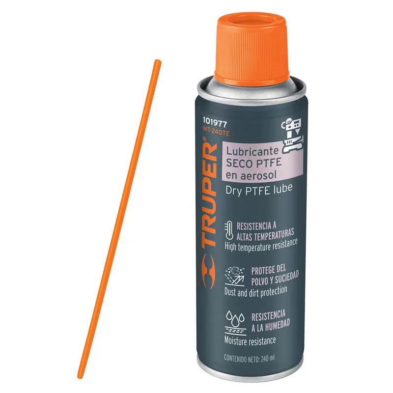 Chai xịt chống rỉ sét, bôi trơn khô PTFE 240ml Truper WT-240TE 