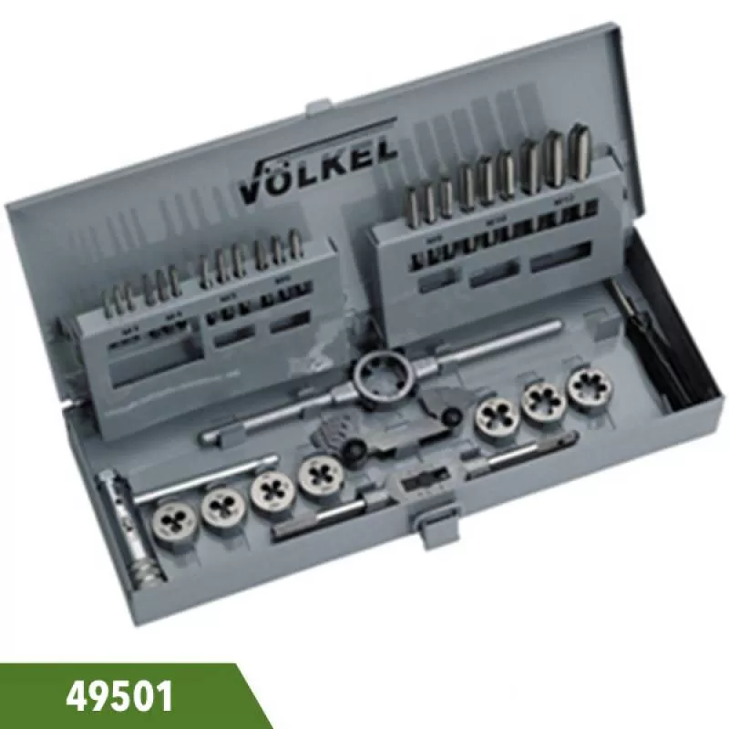 Bộ taro ren 32 món M3-M12 taro ren trong ngoài 49501 Volkel Germany