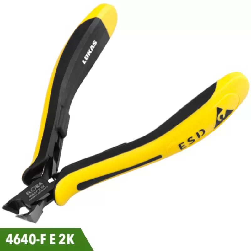 Kìm cắt linh kiện khử tĩnh điện lưỡi vát 27 độ 4640-FE2K Elora Germany