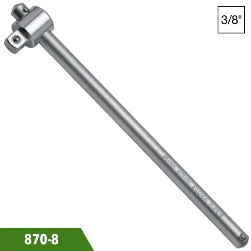Thanh trượt chữ T 200mm, đầu vuông 3/8 inch, Elora 870-8