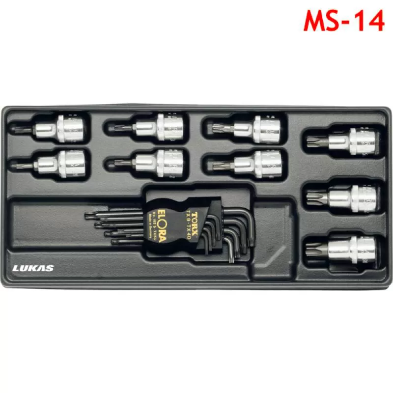 Bộ đầu tuýp và lục giác 17 món MS-14 Elora Germany, 1/2 inch