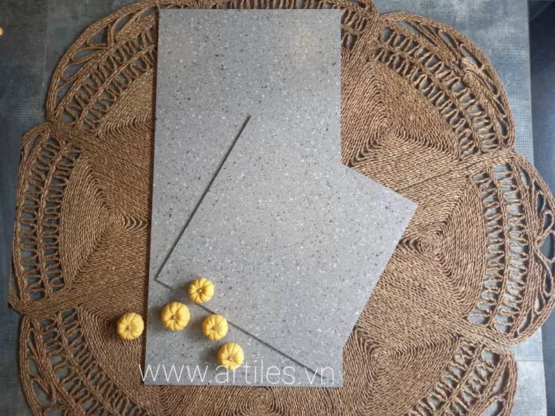 Bộ Đôi Gạch Đá Mài Vân Terrazzo xám