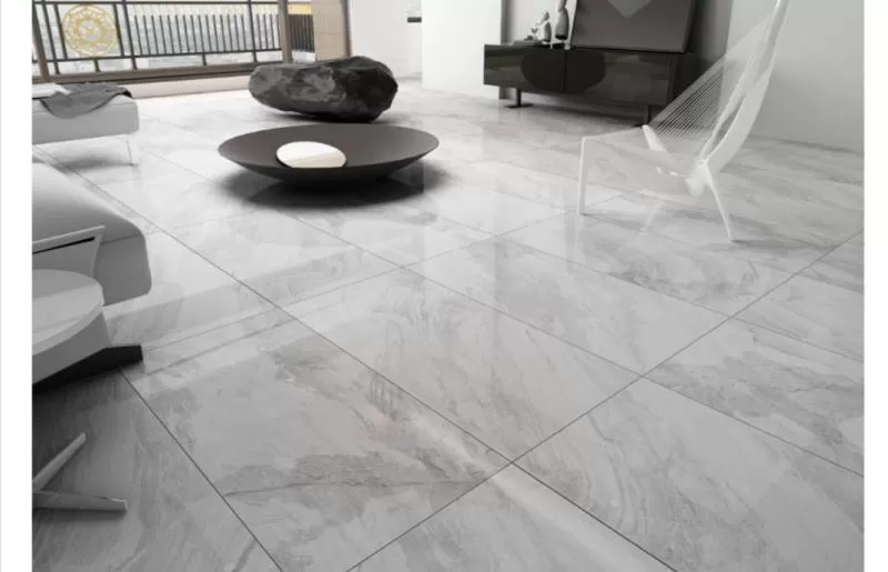 Gạch lát nền xu hướng mới vân đá trắng xám 60x60cm