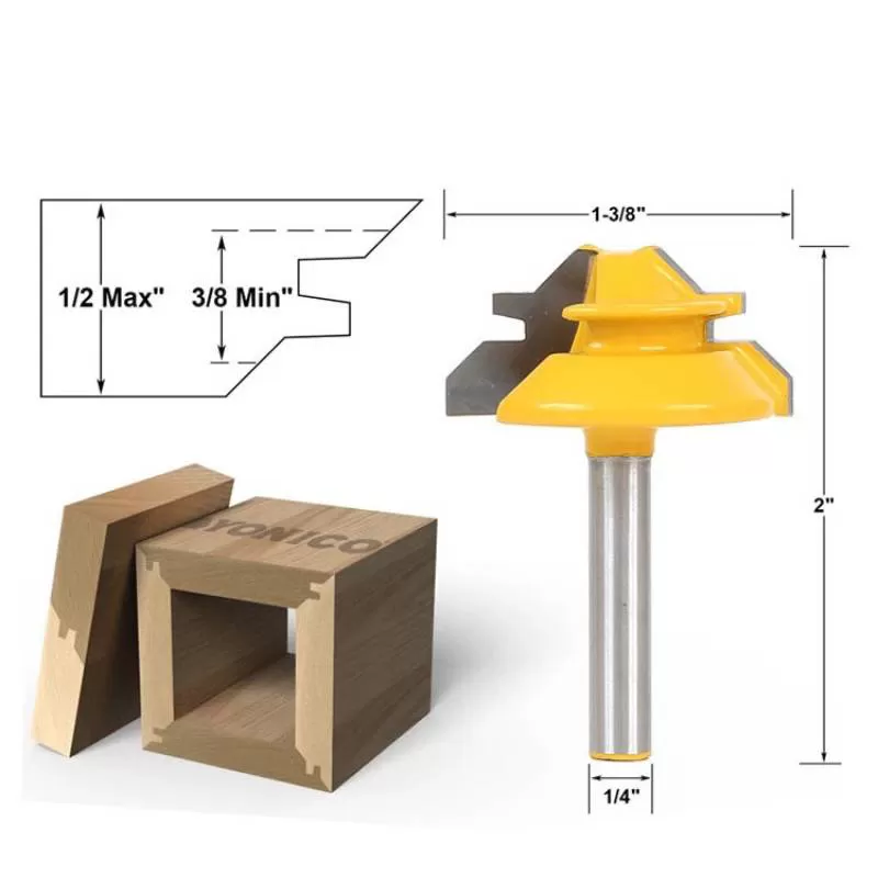 MŨI PHAY GHÉP HỌC KÉO VÁT 12MM VÀNG