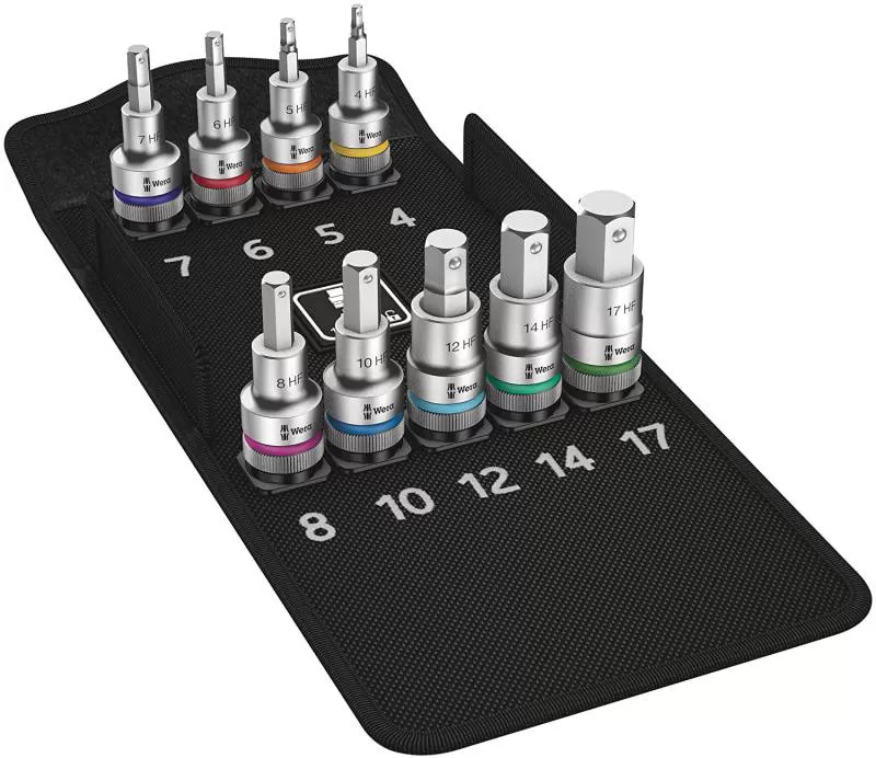 Bộ 9 tuýp khẩu lục giác 1/2″ – 05004201001 Wera 8740 C HF 1 Zyklop bit socket 8740 ° C Hf Range