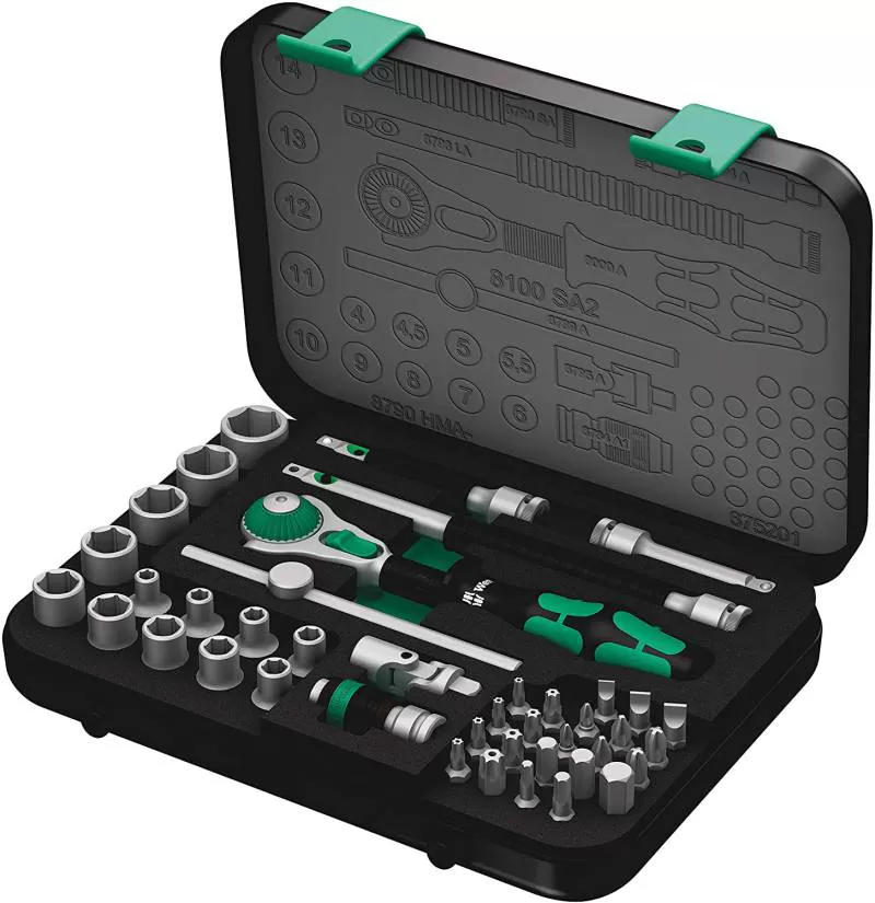 Bộ Tròng Cóc Wera 8100 SA 2 Zyklop Speed, ổ 1/4 “, hệ mét, 42 Chi Tiết – 05003533001