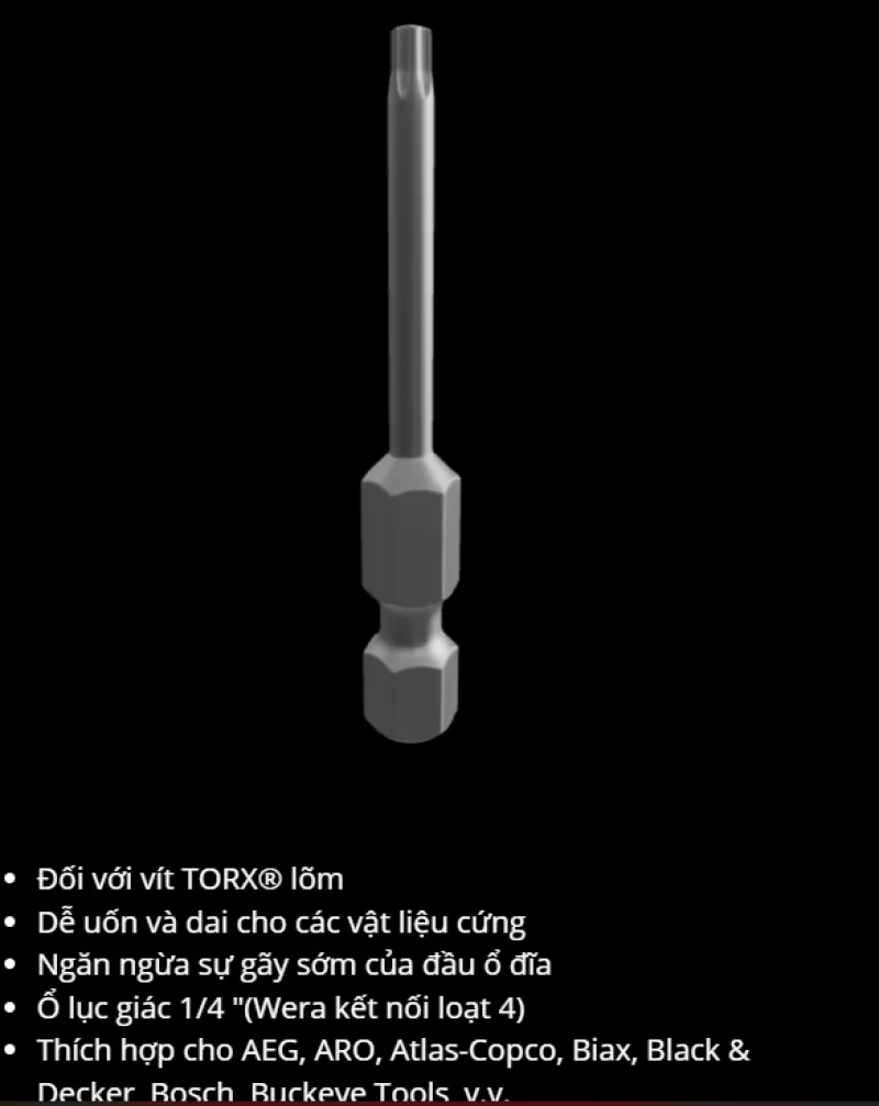 Đầu Vít Wera Sao sáu Cánh 05060198001 TORX 867/4 Z lục giác sao – Handtools Việt Nam
