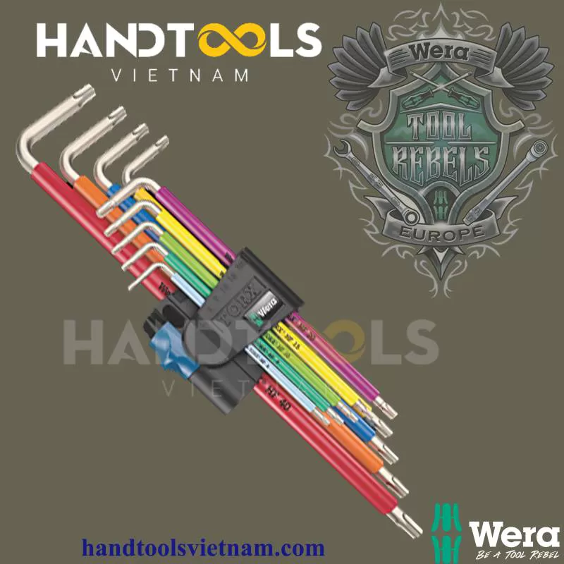 Bộ Hoa Thị Mạ Chrome Không Gỉ Wera 05022689001 3967/9 TX SXL Multicolour HF Stainless 1 – Handtools Việt Nam