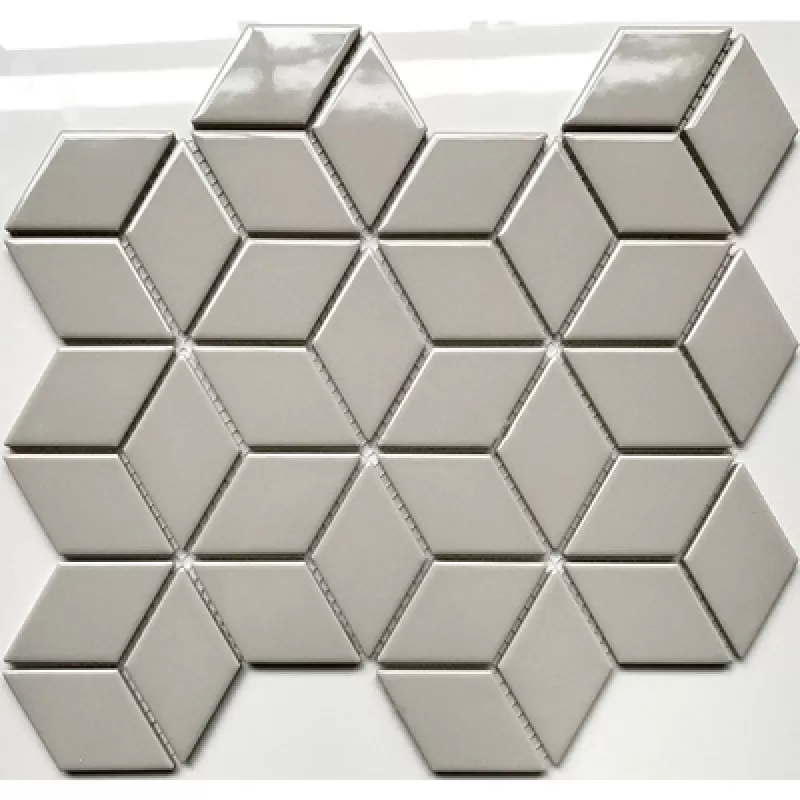 Gạch Mosaic thoi xám bóng kt 48x82x6mm EO51508k