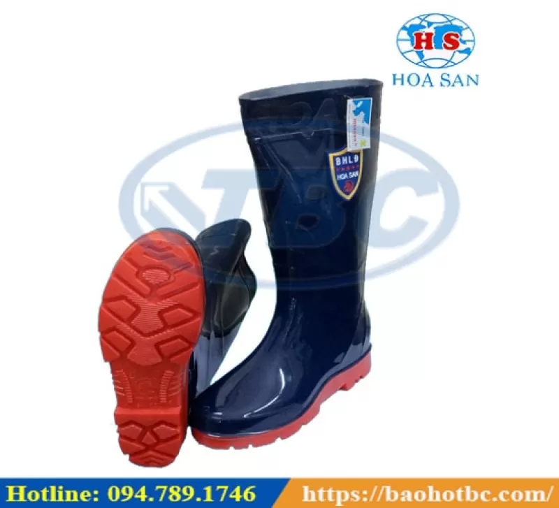 Ủng hoa san nam đen lót đế đỏ 022